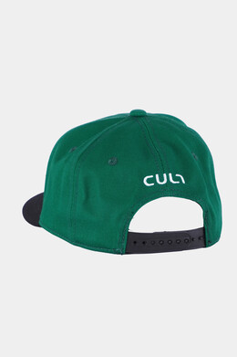 Бейсболка CULT Name 6 Panel вышивка (прямой козырек) CULT156/3 Зеленый/Черный фото 2